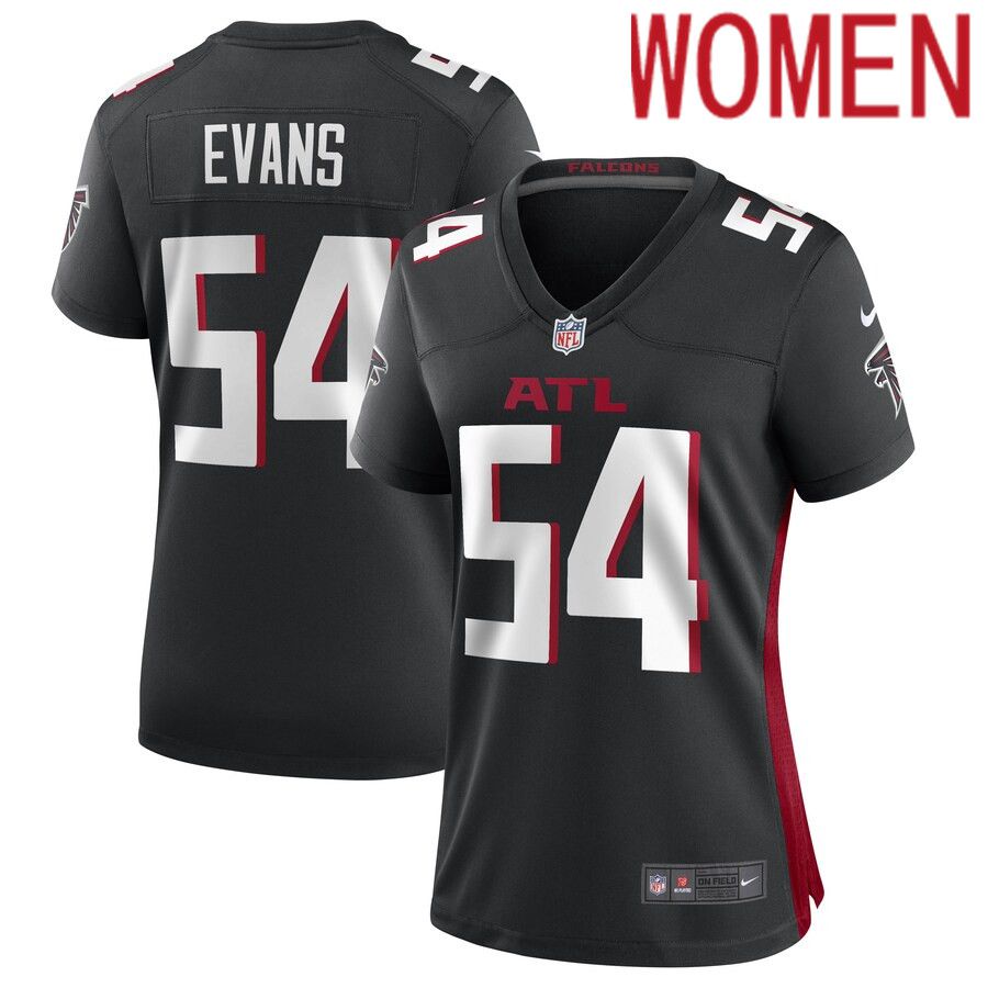 Women Atlanta Falcons 54 Rashaan Evans Nike Black Game Player NFL Jersey